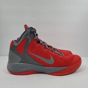 Nike Zoom Hyperenforcer Men's Red Silver Basketball Shoes 487655-600 US Size 10